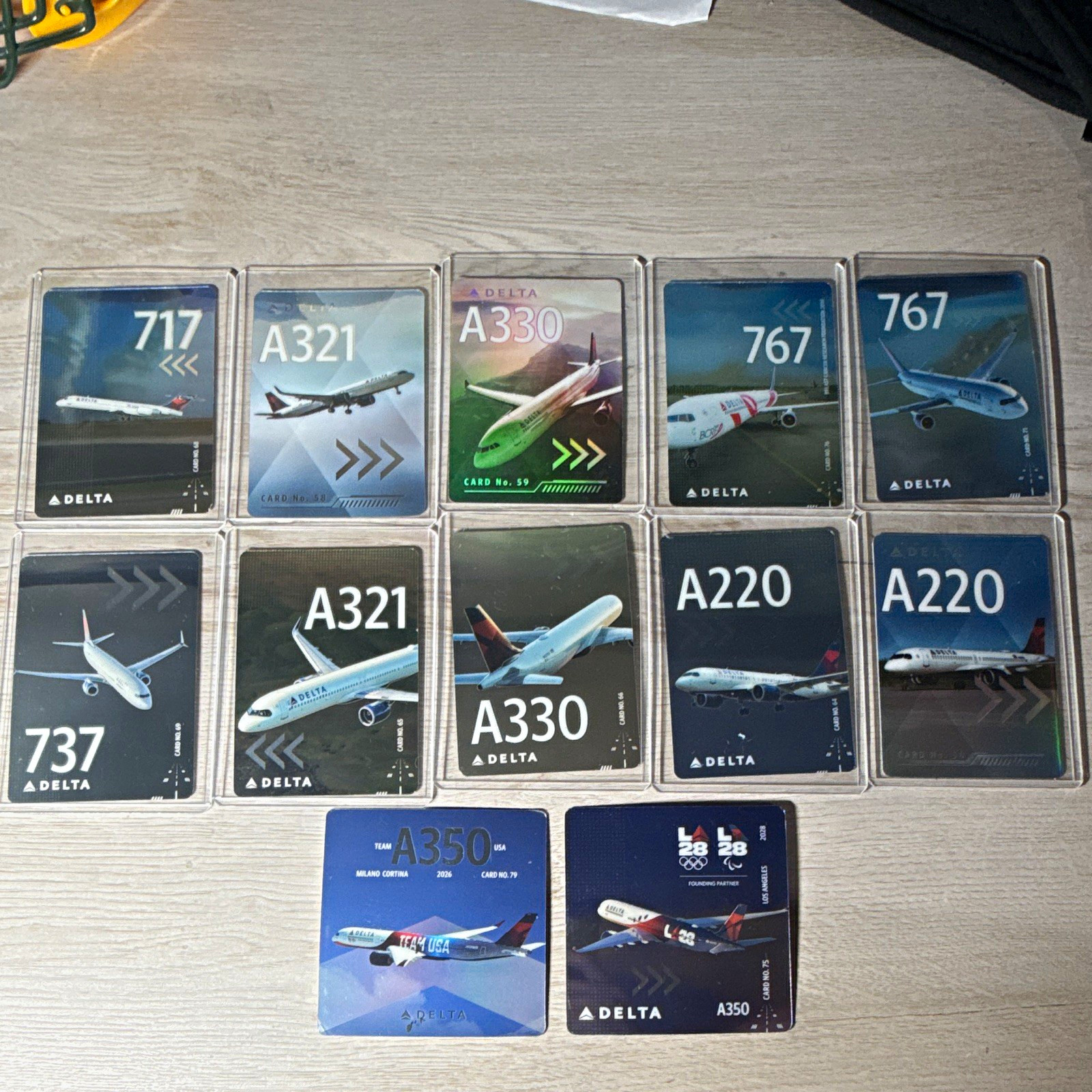 12 Delta Air Lines Livery Aircraft Trading Cards 12 Card Lot 2022-25 12 Delta Air Lines Livery Aircraft Trading Cards 12 Card Lot 2022-25