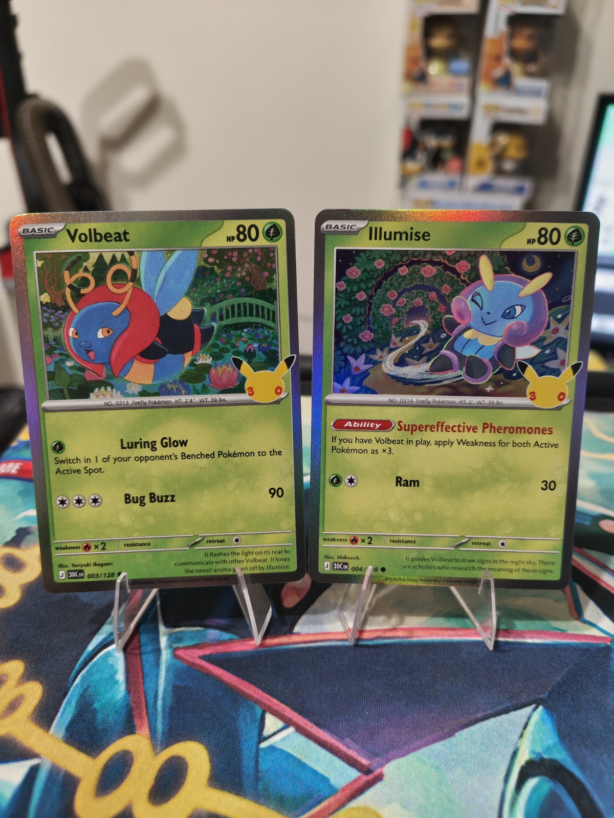 Pokemon 30th Celebration Holo Card Lot Volbeat 003/128 Illumise 004/128 NM