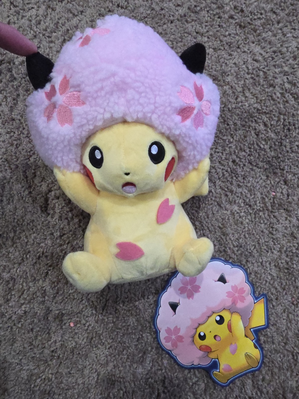 Pokémon Center Pikachu Cherry Blossom Plush Yellow Pink Anime Stuffed Toy