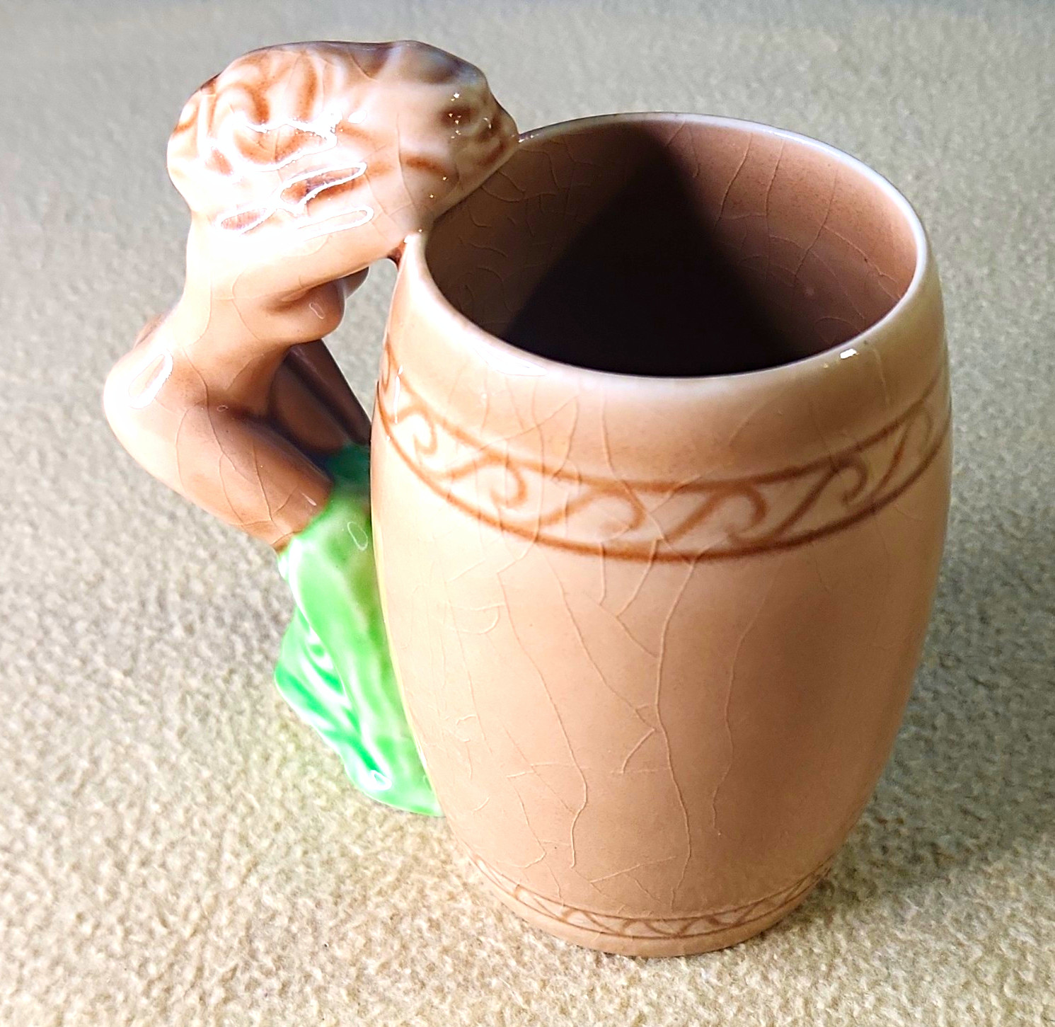 Vintage Ceramic Dorothy Kindell Nudie Barrel Mug Cup Japan