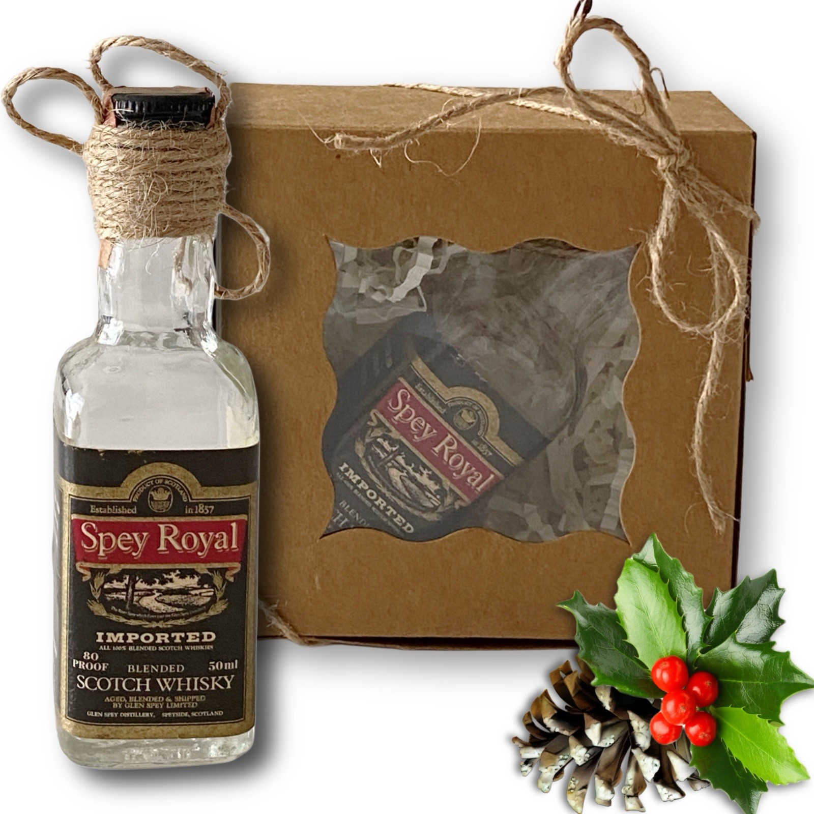 Spey Royal Fine Old Scotch Whisky Artisan Vintage Glass Bottle Ornament