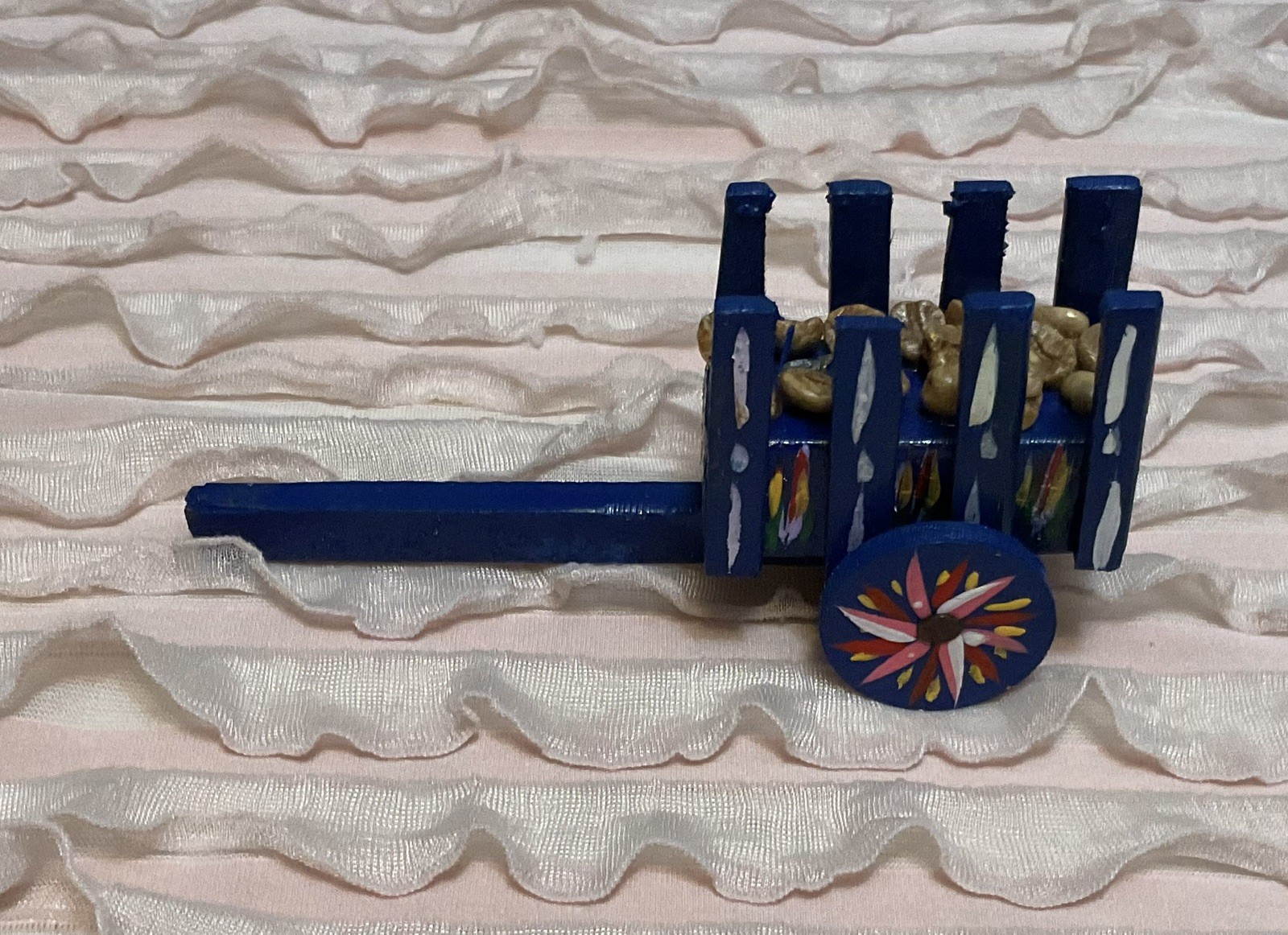 Vintage Hand Painted Typical Ox Cart Wooded Miniature Handmade Costa Rica 5x1.8” Vintage Hand Painted Typical Ox Cart Wooded Miniature Handmade Costa Rica 5x1.8”