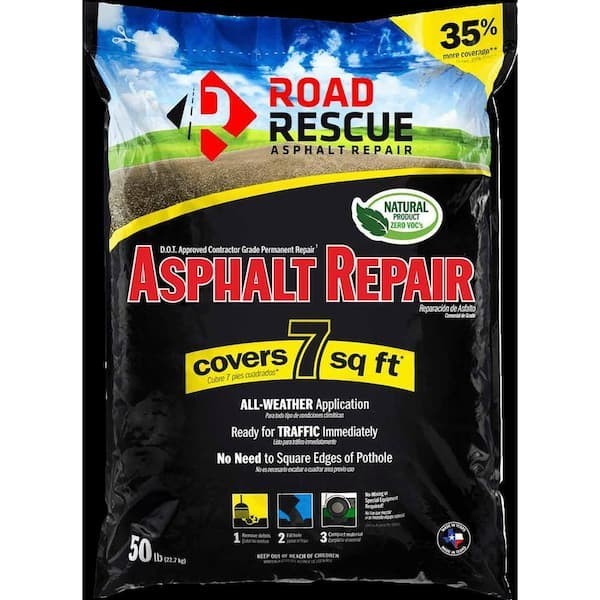 Road Rescue Asphalt Repair Driveway Road Concrete Patch Parking Lot 50 lbs Black