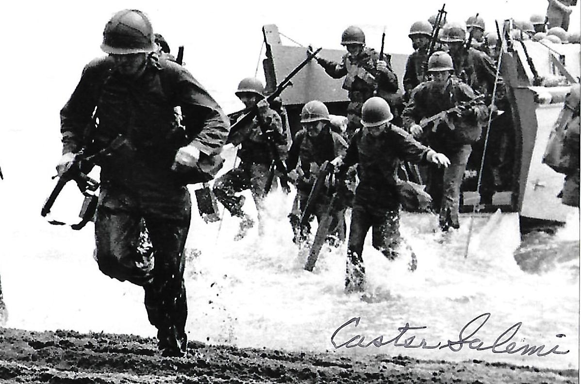 Caster Salemi auto/signed 4x6 photo WW II New Guinea Pacific Theater Rare LOOK