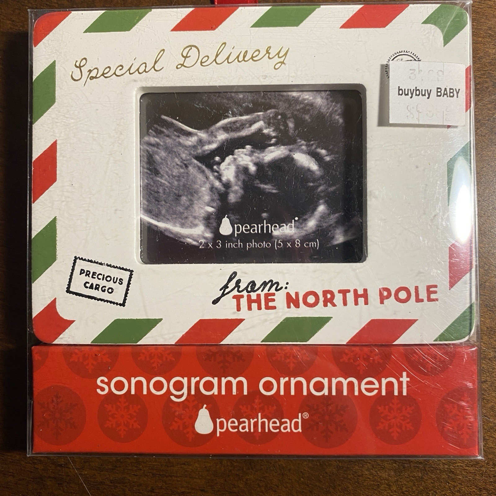 Sonogram Ornament Pearhead - New in Box Special Delivery From North Pole