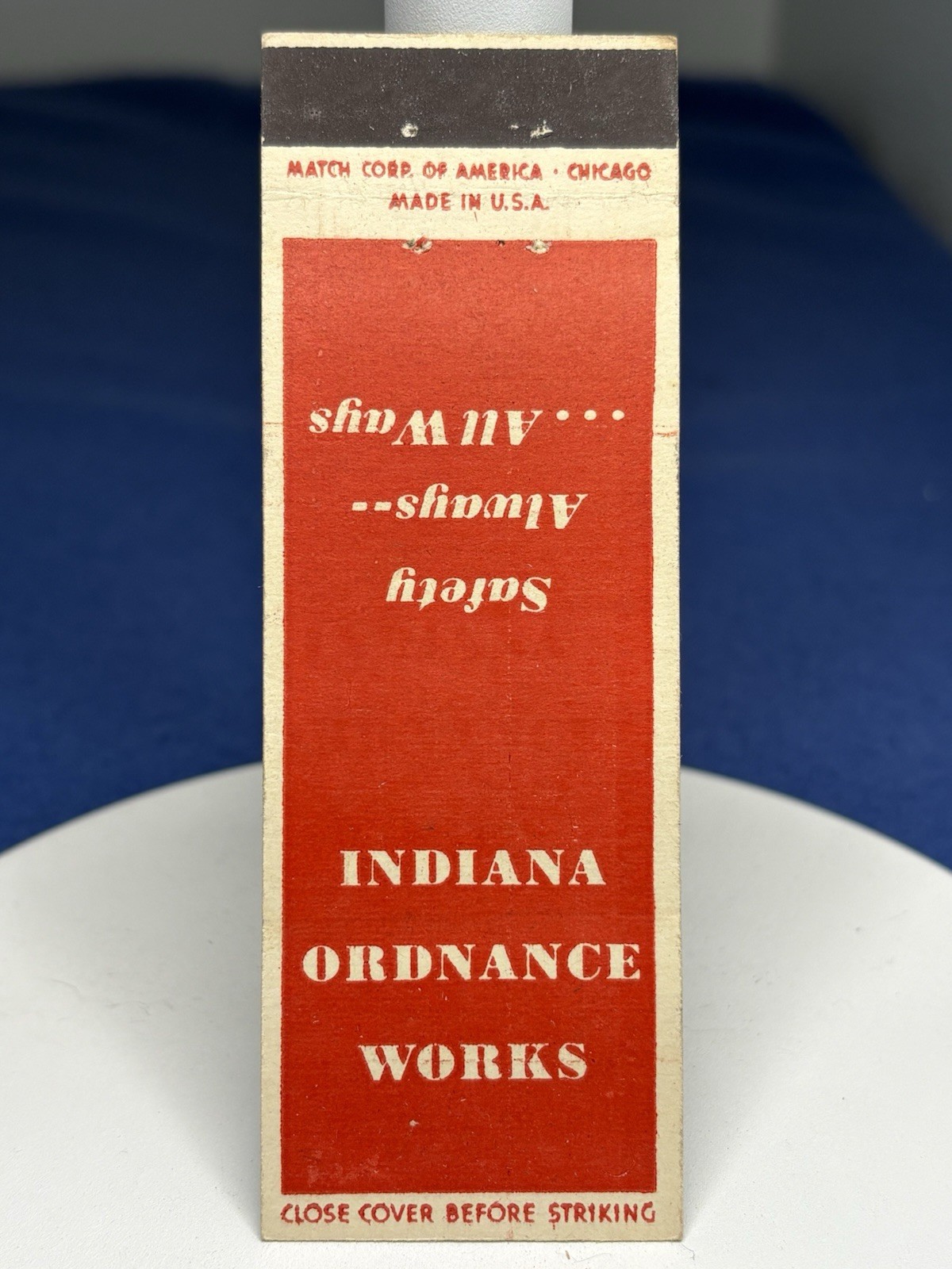 Indiana Ordnance Works VTG Matchbook Cover 626