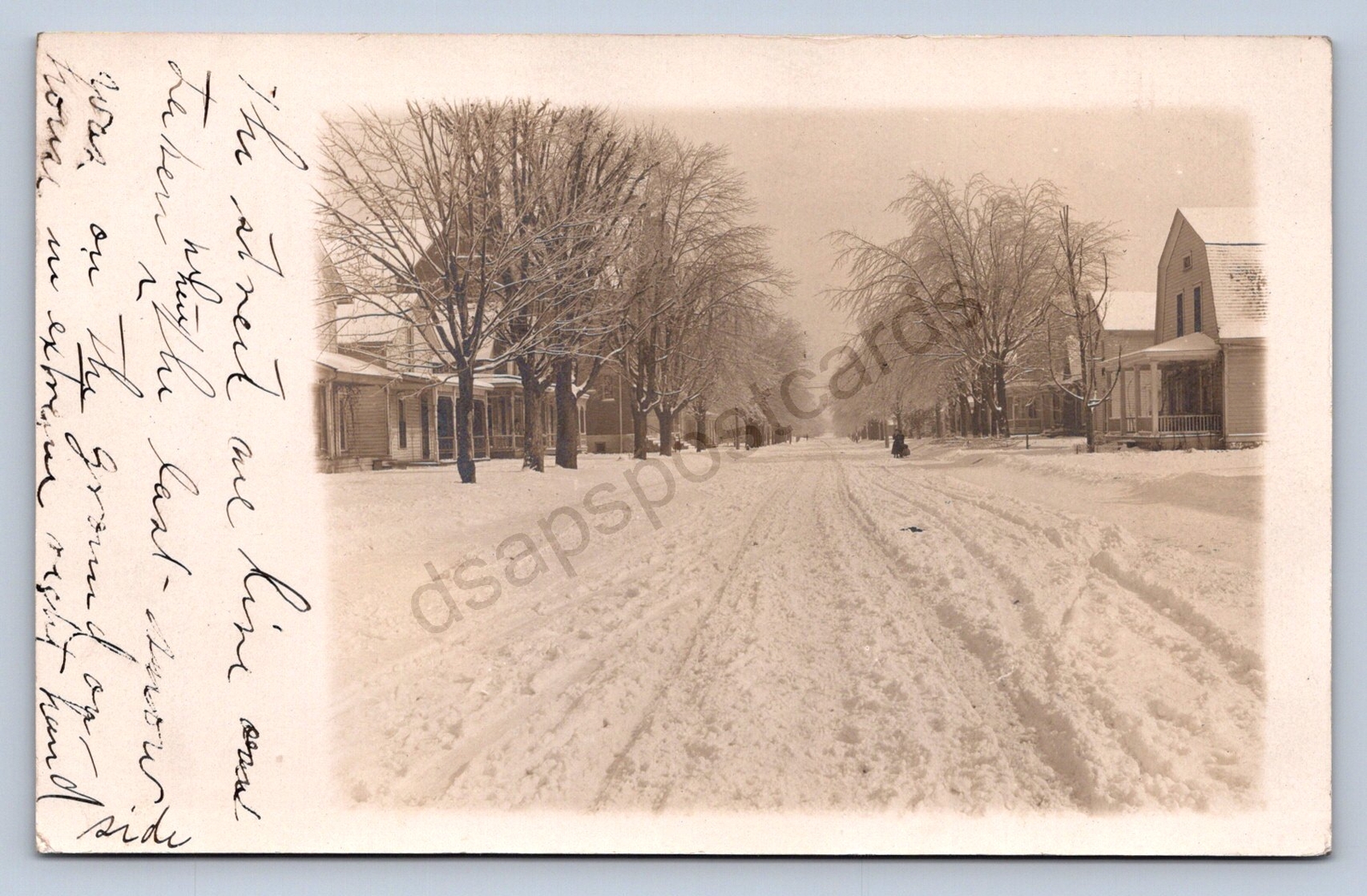 J99/ Lyons Ohio RPPC Postcard c1910 Residence Street Home Fulton Co 174