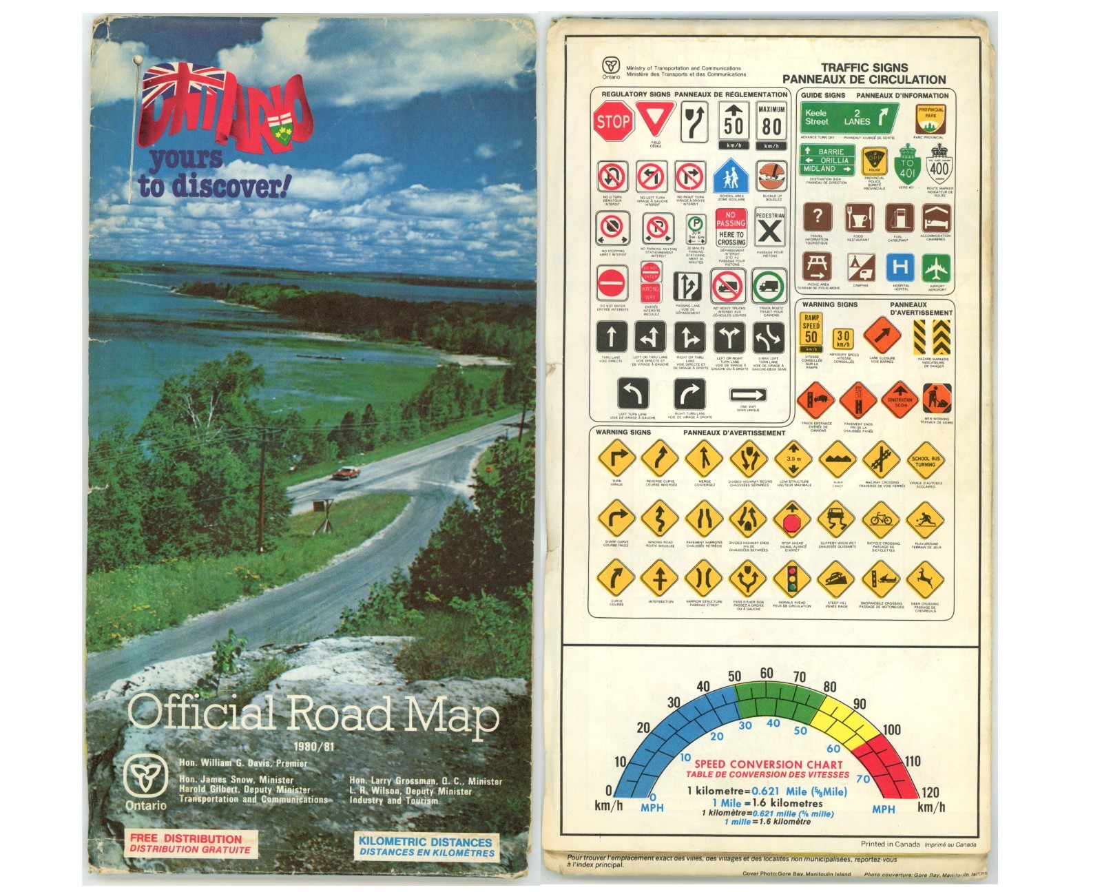 Vintage 1980-1 Ontario, Canada Official Road Map – Route Marked