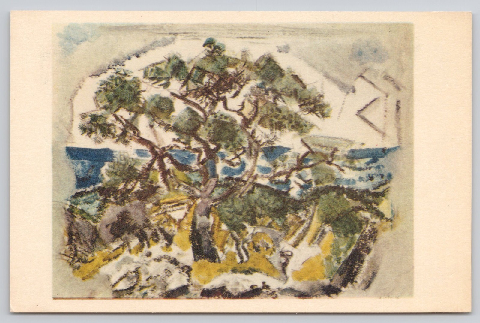 The Pine Tree Small Point Maine John Marin Art Institute of Chicago Postcard