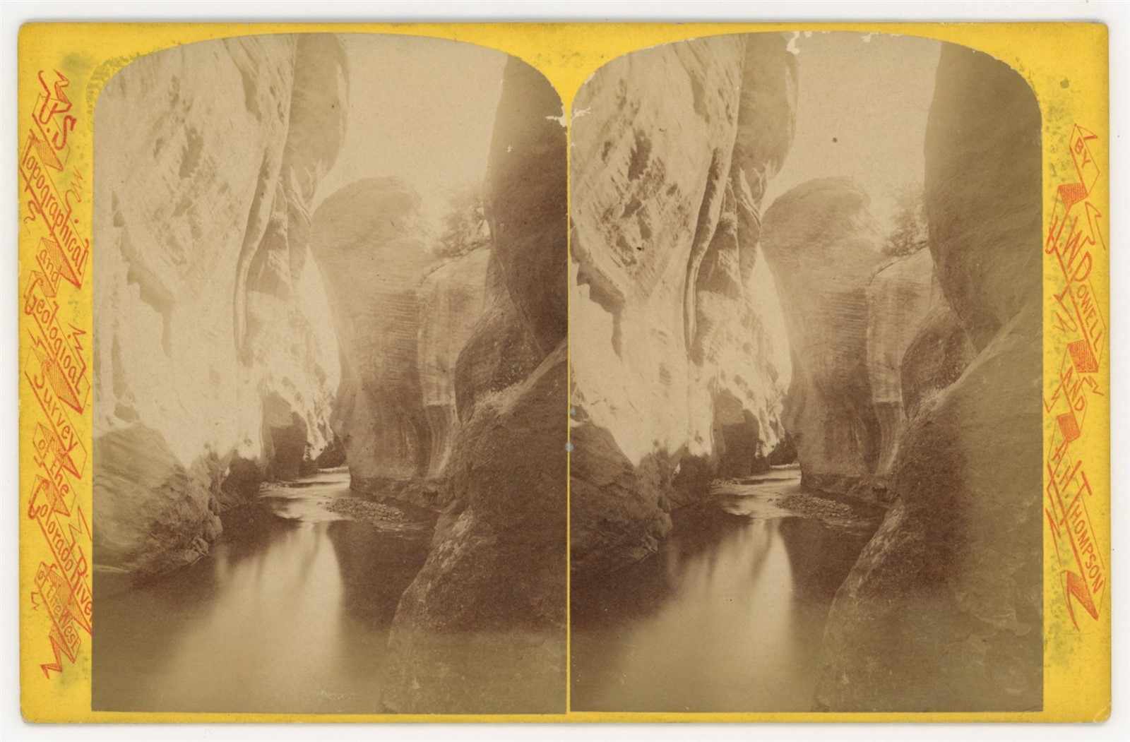 UTAH STEREOVIEW - JW Powell Expedition - Brush Creek Canon - JK Hillers c1875