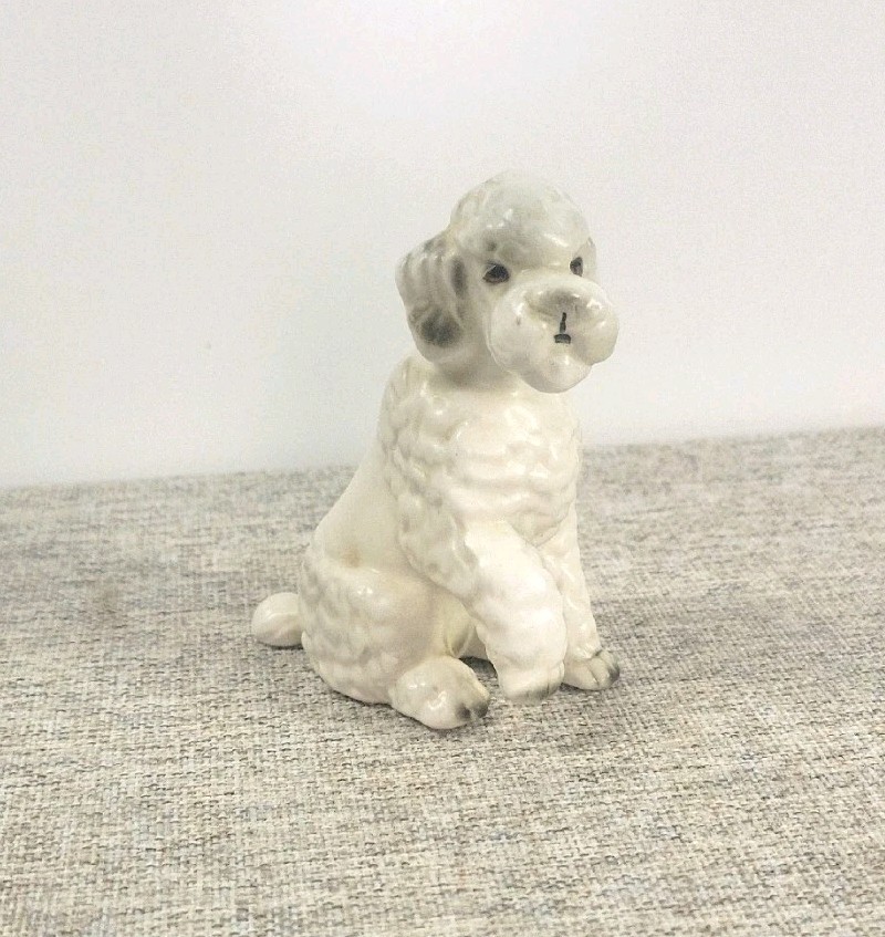 Vintage Porcelain Standard Poodle Figurine Japan 3.75\