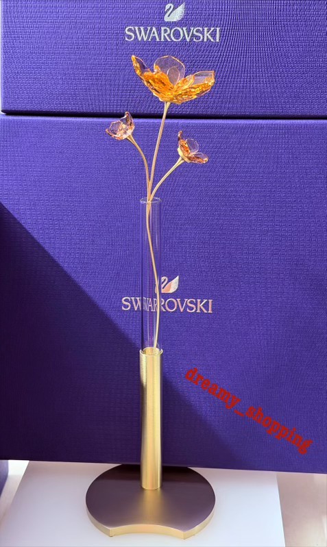 NIB Swarovski Garden Tales Magnolia Crystal Figurine With Vase #5557797/#5557808