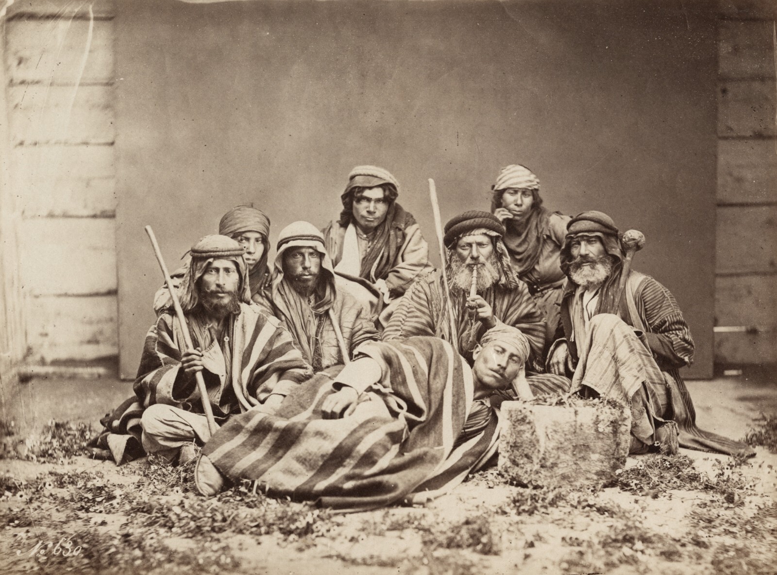 c. 1870's Indigenous Syrians Albumen Photograph by Félix Adrien Bonfils