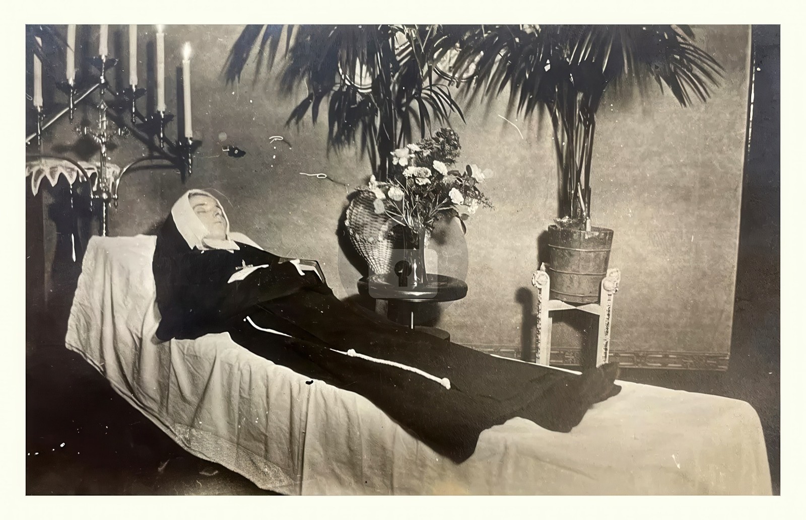 Postmortem Funeral Postmortem of a Young Nun RPPC Photo Postcard COPY