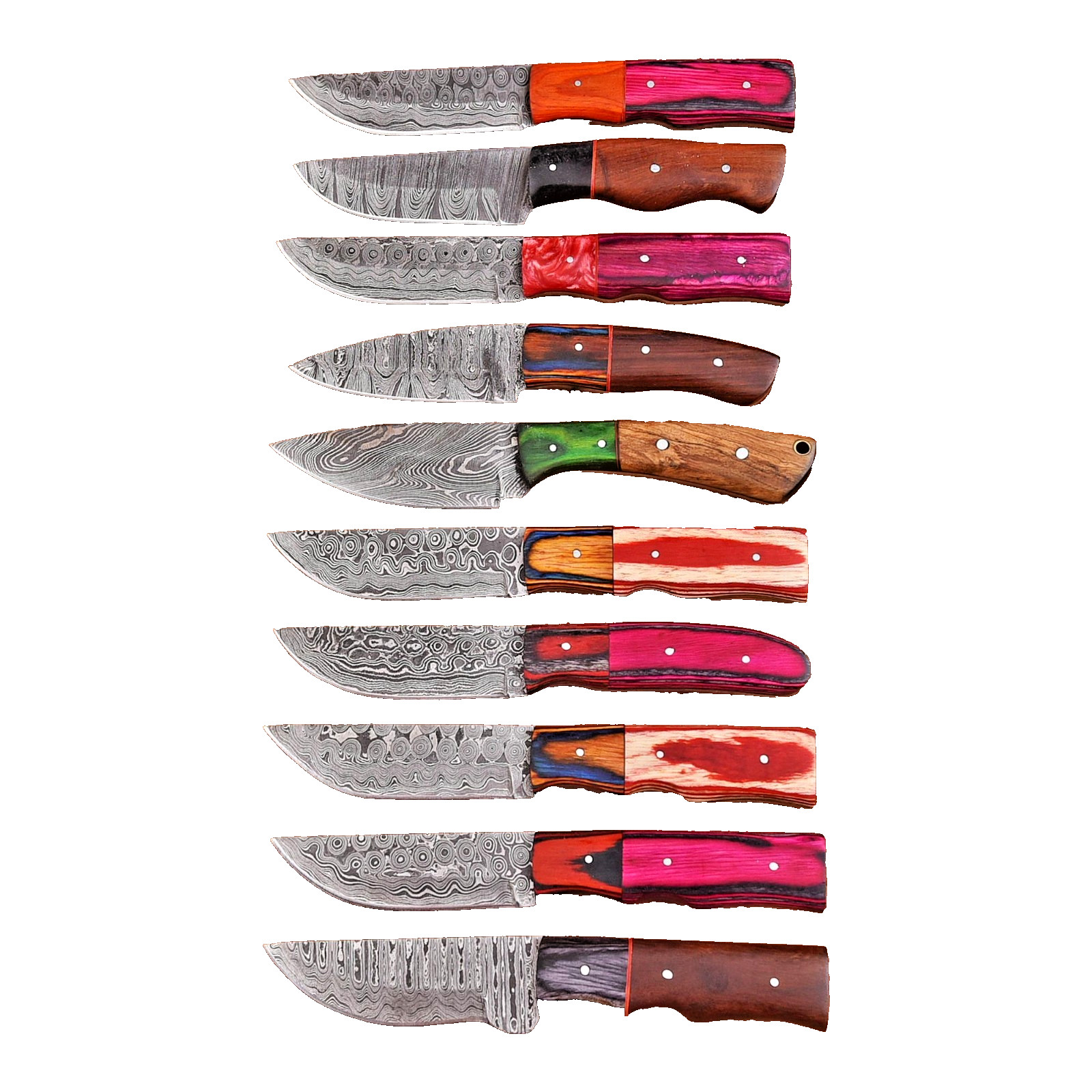 Lot of 10 Knives Damascus Steel Fix blade knife Whole Sale Price Clearance Sale