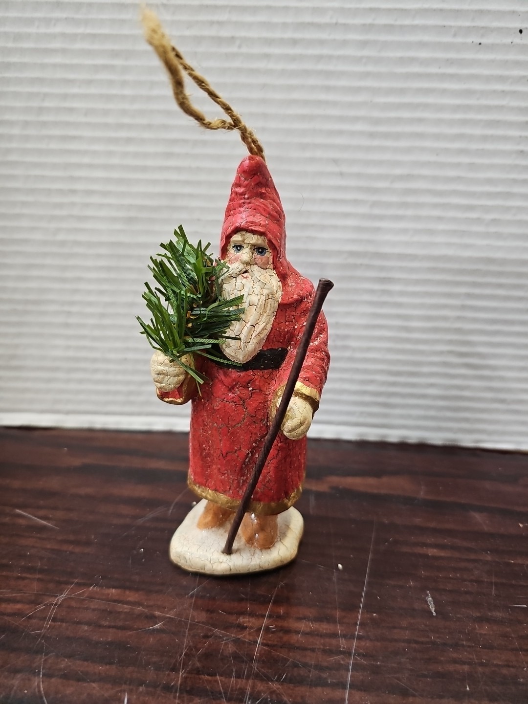Vintage Georgia's Gift Gallery Christmas Santa Figure Antique Style Tree Cane