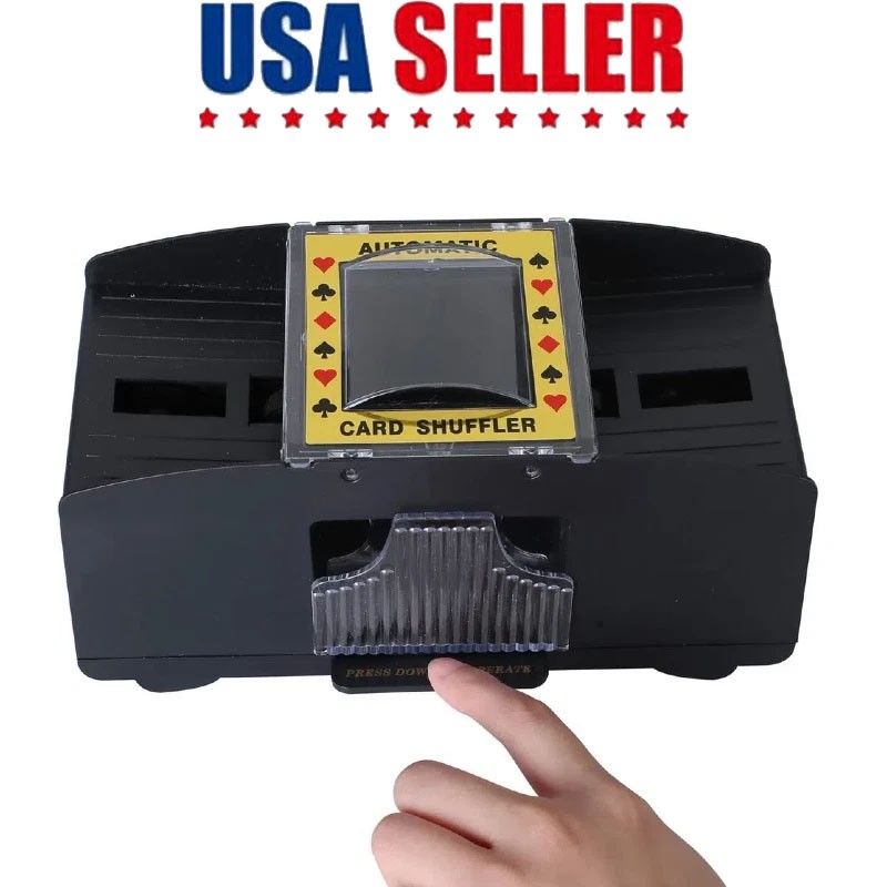 Automatic 2-Deck Card Shuffler – Electric, Battery Operated, US Version Automatic 2-Deck Card Shuffler – Electric, Battery Operated, US Version