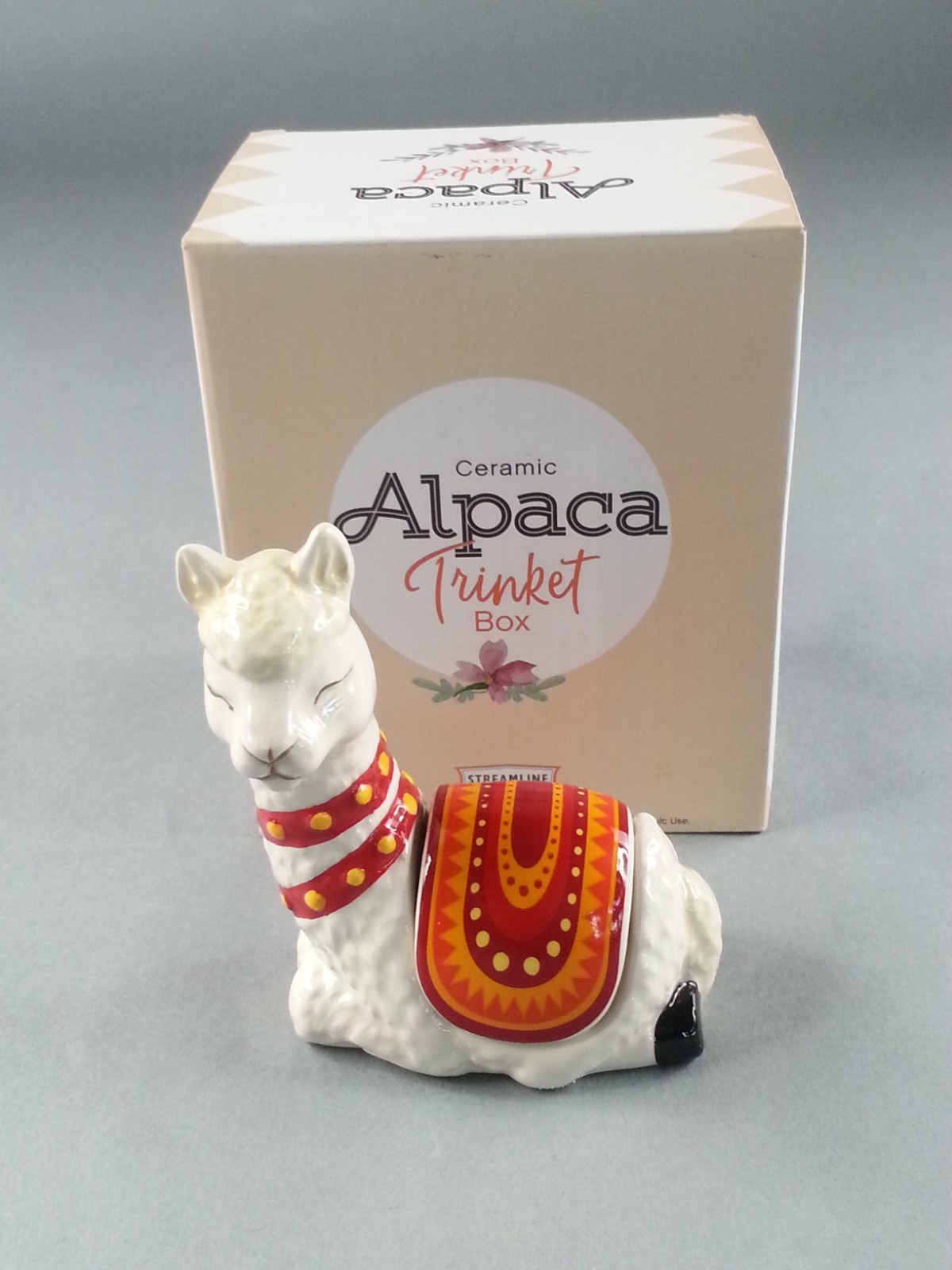 Streamline Ceramic Alpaca Trinket Box