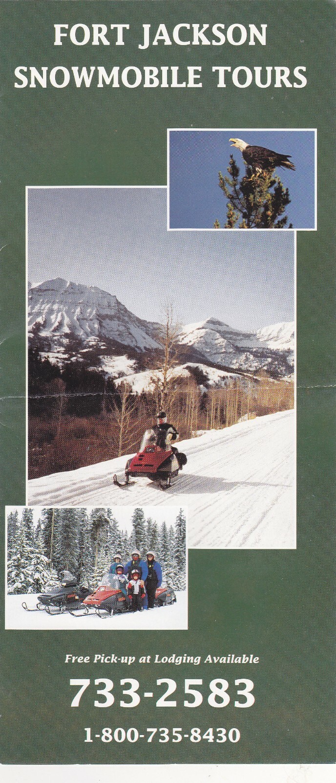 1990\'s Fort Jackson Wyoming Snowmobile Tours Brochure