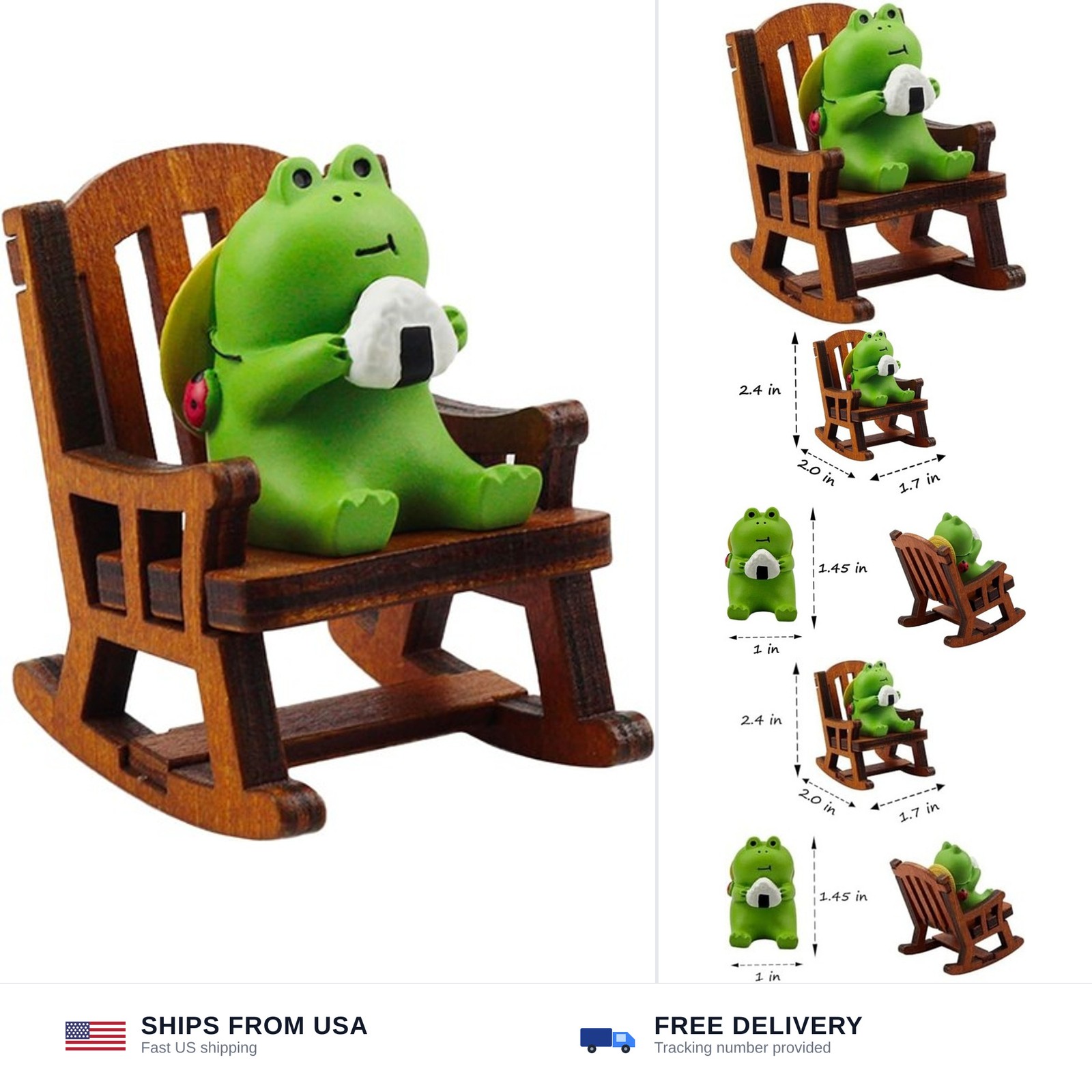 Refintural Miniature Frog Figurines Statue - Cute Frog Sculpture for Outdoor ...