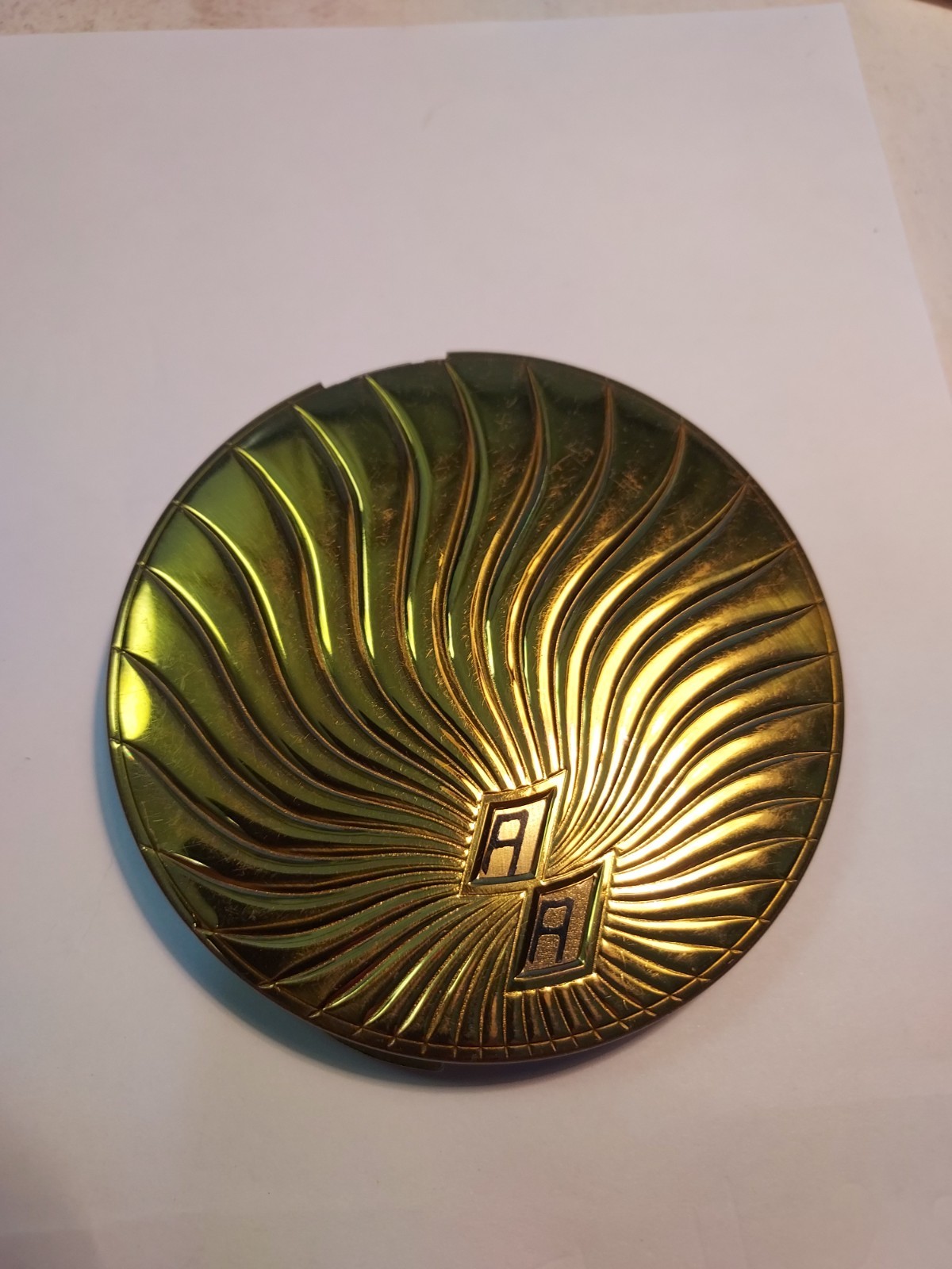 VTG ZELL FIFTH AVENUE Lady's Mirror Compact Case W/Custom U-Dial-n-Set Monogram