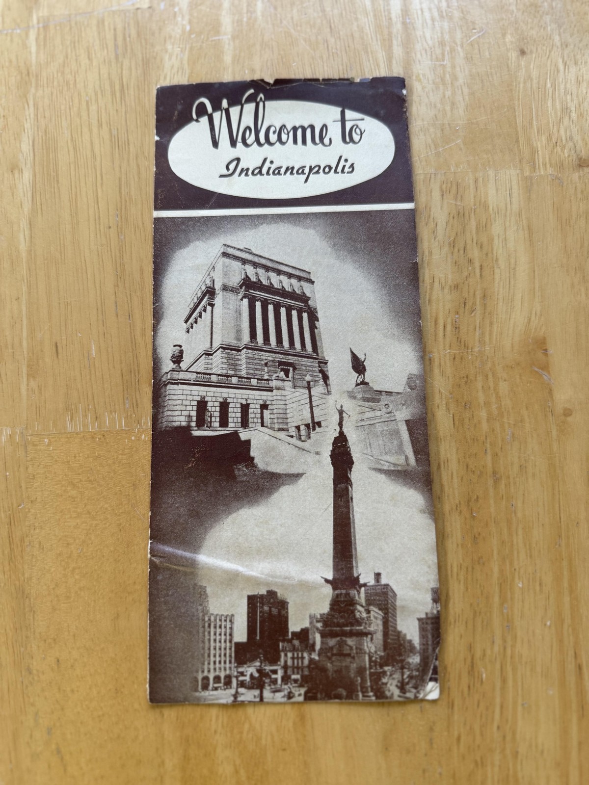 Vintage Welcome To Indianapolis Travel Brochure Map Hotel Williams Indiana USA