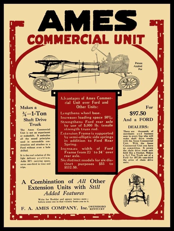 1917 F.A. Ames Co. of Owensboro, Kentucky NEW METAL SIGN: 9 x 12\