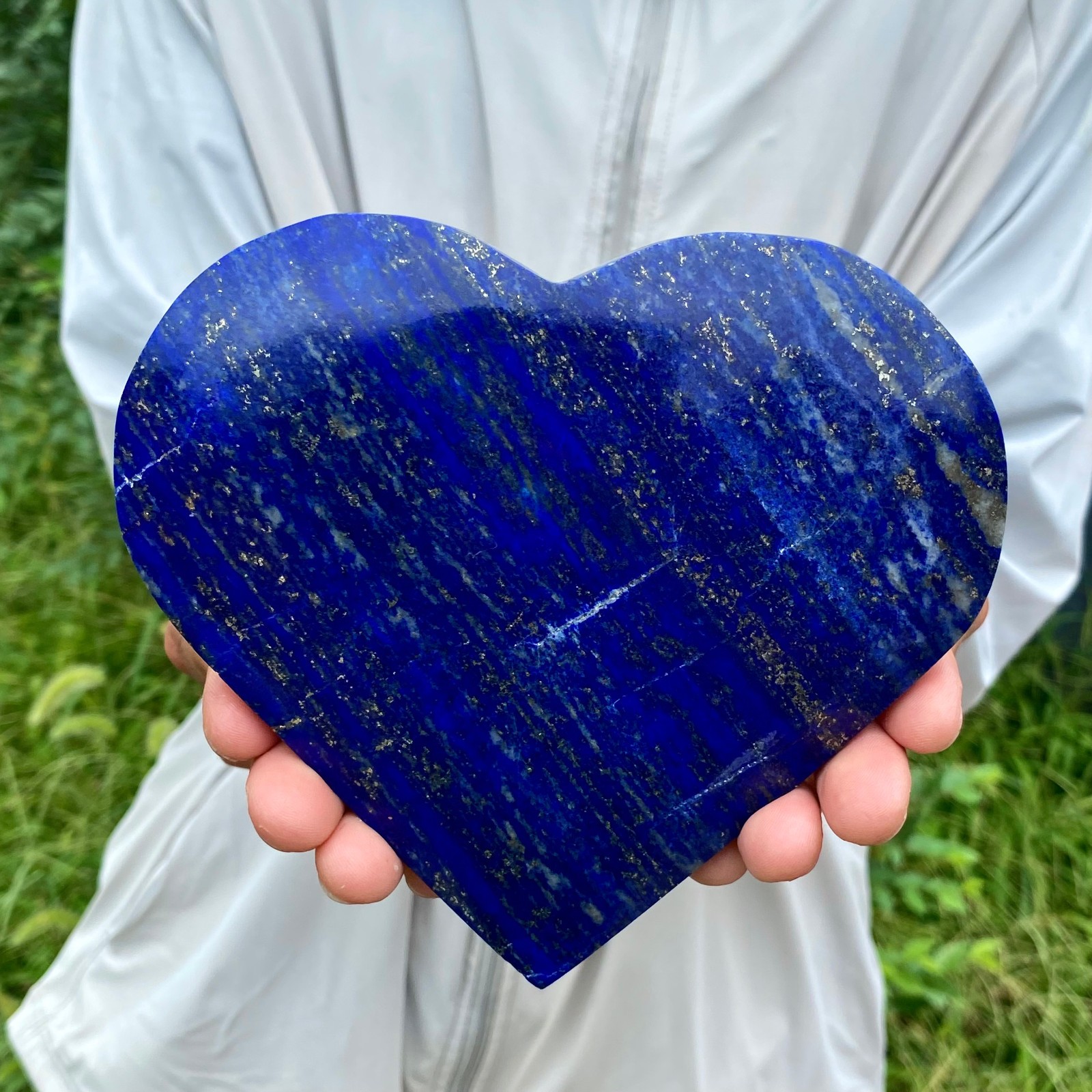 1.75LB Natural Lapis Lazuli Heart Crystal Energy Healing Wealth Attraction Medit