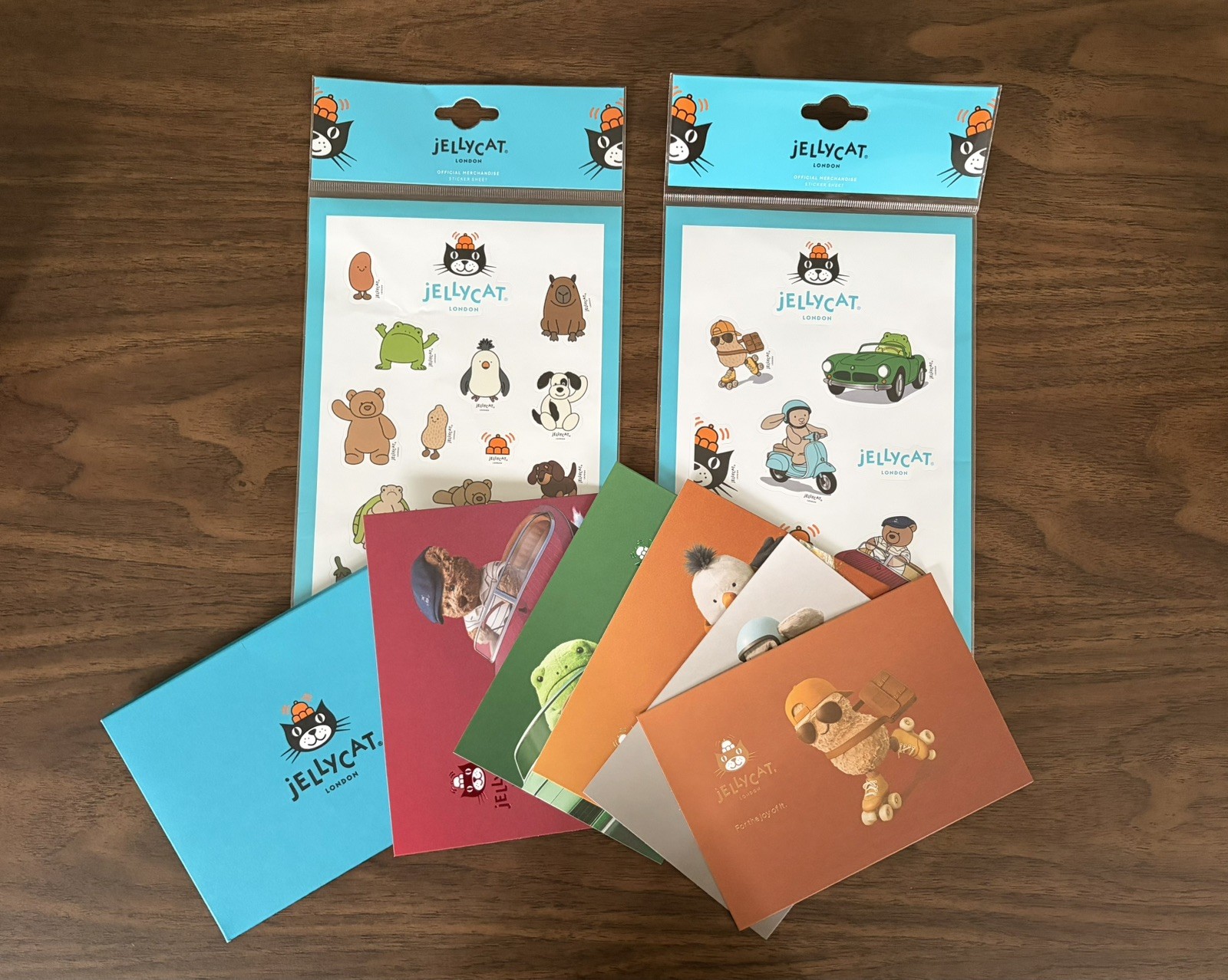 Authentic Jellycat Sticker Sheets & Postcard Bundle NEW