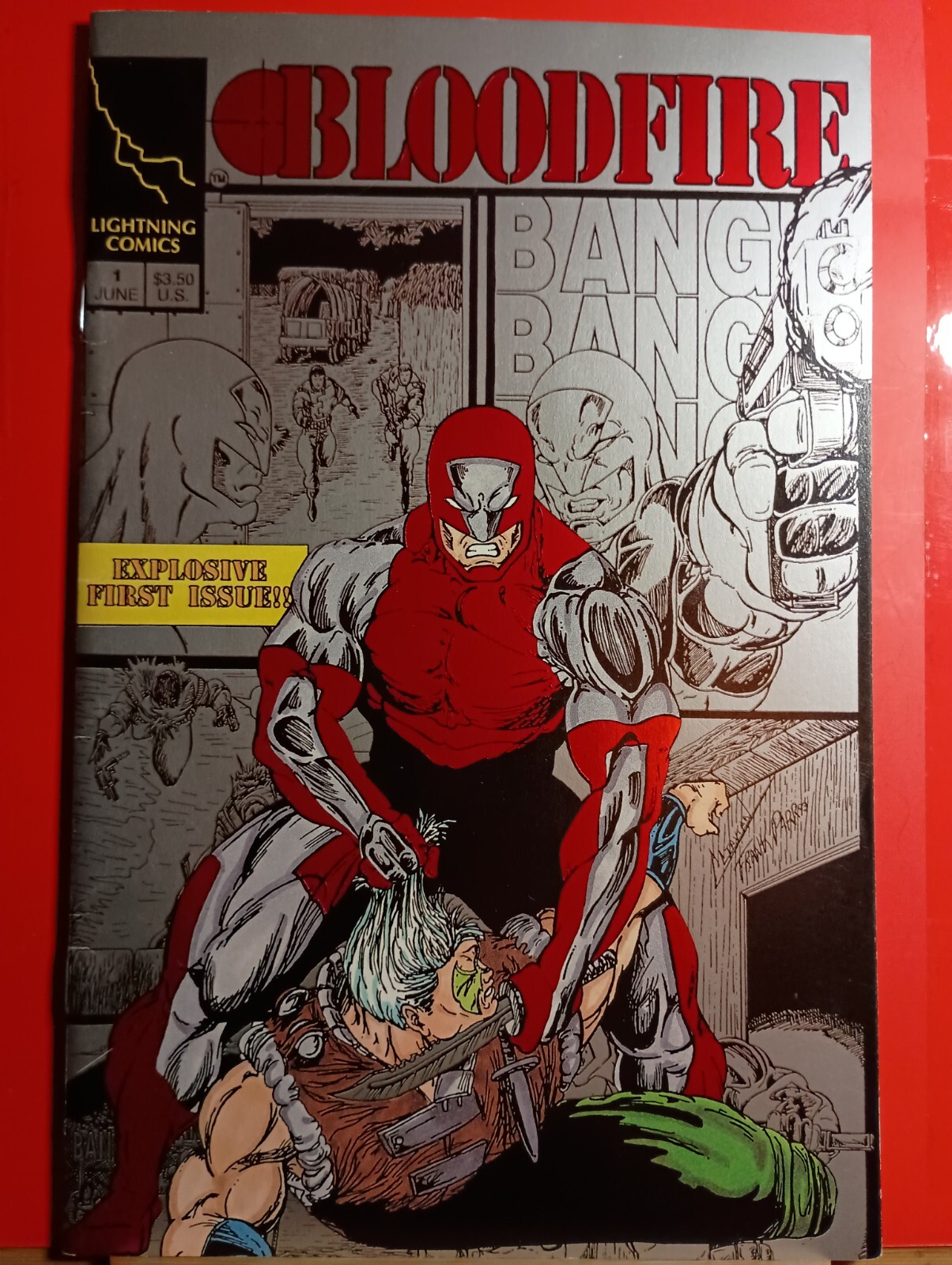 1993 Lightning Comics Bloodfire Issue 1 Julius Jackson Red Foil Cover A Variant