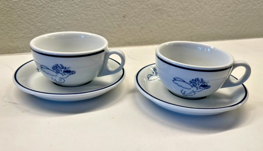 1994 Starbucks Angel Coffee Tea Cup & Saucer, Rosanna Imports, Set of 2 1994 Starbucks Angel Coffee Tea Cup & Saucer, Rosanna Imports, Set of 2
