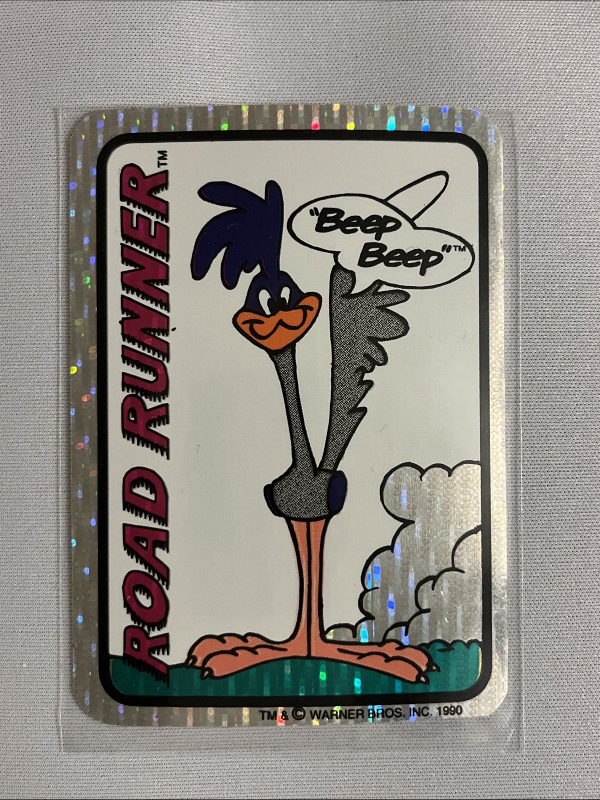 Road Runner Looney Tunes 1990 Warner Bros Vending Prismatic Vending STICKER