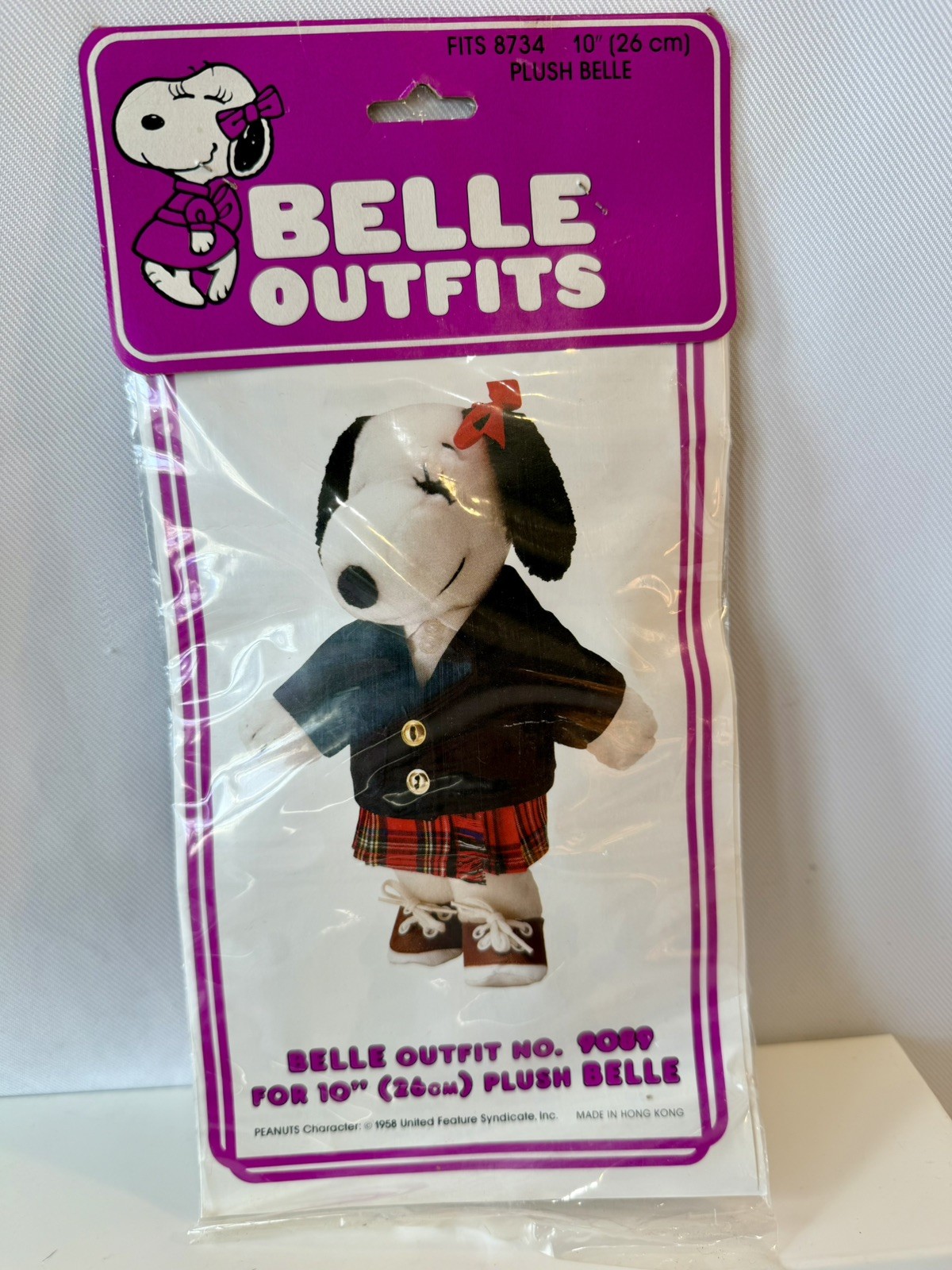 Vtg Peanuts Belle Outfits Clothing for 10” Plush Costume No. 9089 New Old Stock
