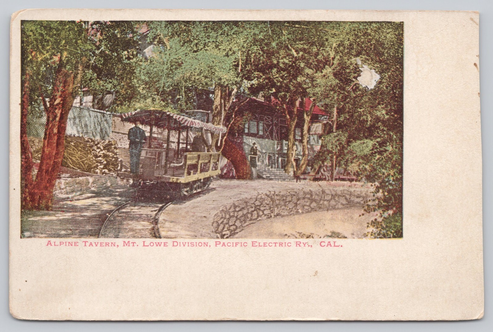 Alpine Tavern Mt. Lowe CA California Pacific Electric Railway Postcard 1900s UDB