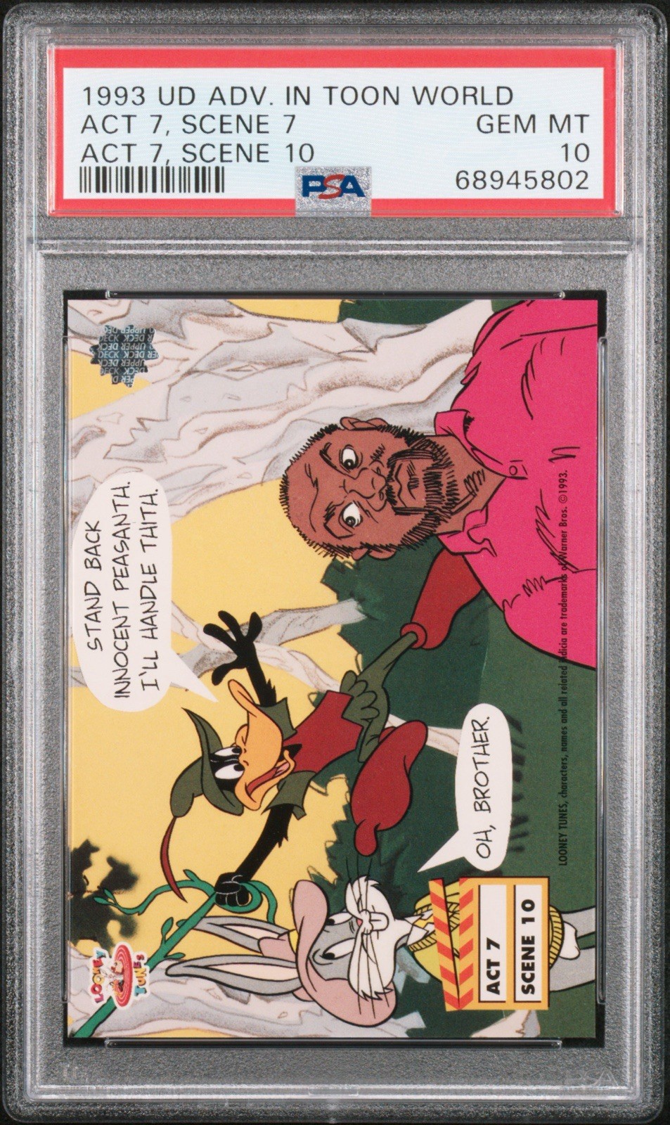 1993 UPPER DECK ADVENTURES IN TOON WORLD  Gretzky JORDAN ACT 7 SCENE 10 7 PSA 10