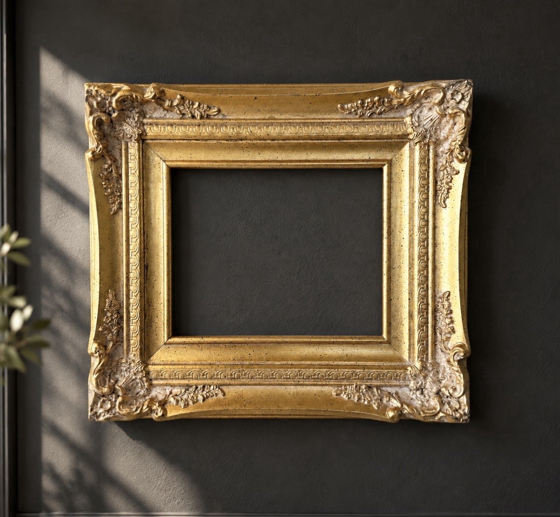 Vintage Ornate Gold Gilt Wood Picture Frame – French Baroque Style