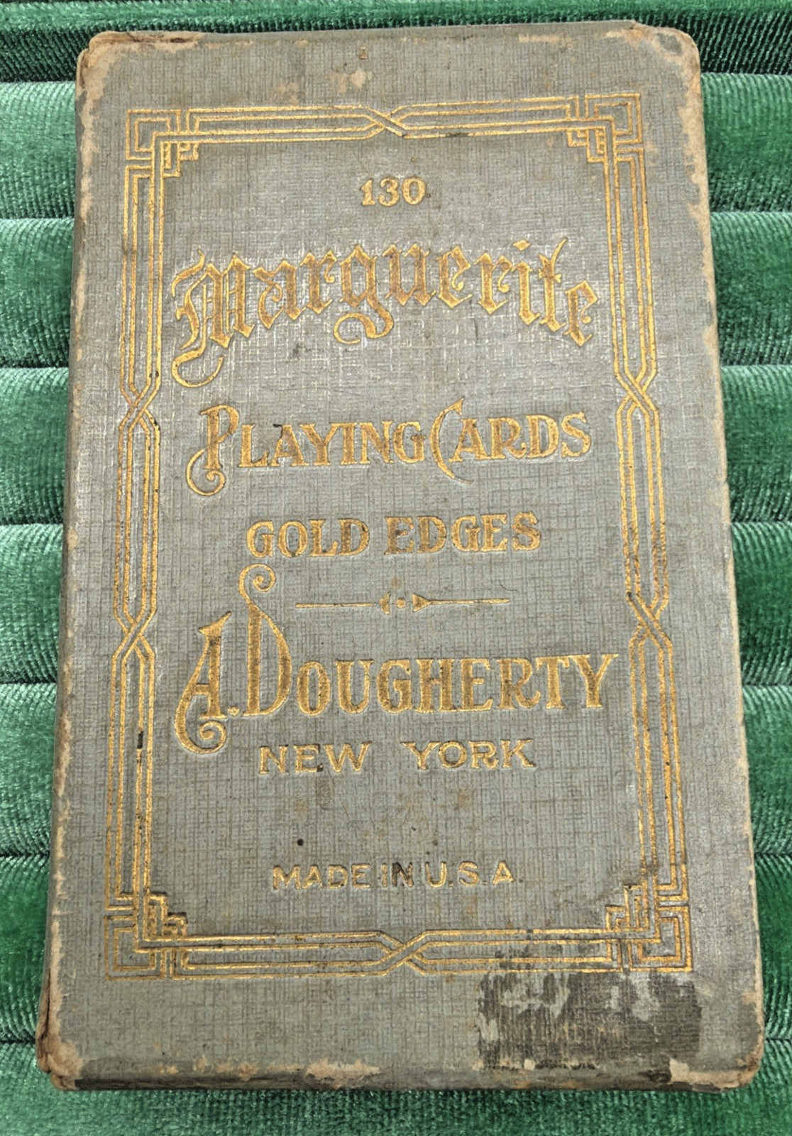 Antique A Dougherty MARGUERITE No. 130 Playing Cards Orchid Back Design Complete