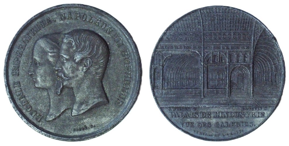 RARE- 1855 PARIS UNIVERSAL EXPOSITION - NAPOLEON III & EMPRESS EUGENIE - EC 9953