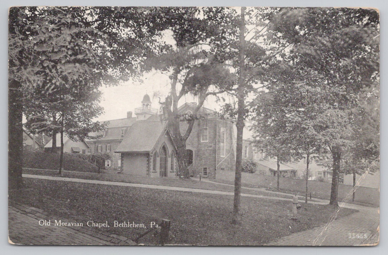 Old Moravian Chapel, Bethlehem, Pennsylvania PA 1922 DB Postcard