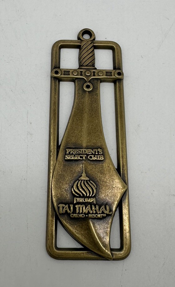 Trump Taj Mahal President Select Club Keychain Brass Casino Donald MAGA Rare