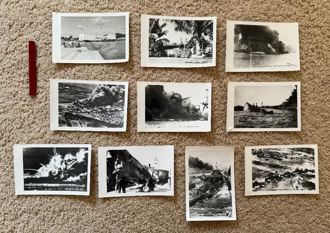 WW2 Pearl Harbor HAWAII December 7, 1941 Attack 1960\'s Souvenir Postcard Photos WW2 Pearl Harbor HAWAII December 7, 1941 Attack 1960\'s Souvenir Postcard Photos