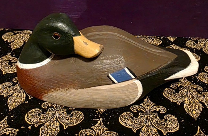 Vintage Wooden Wildlife Kennebunk Maine Hand Carved Mallard Duck Signed Vintage Wooden Wildlife Kennebunk Maine Hand Carved Mallard Duck Signed