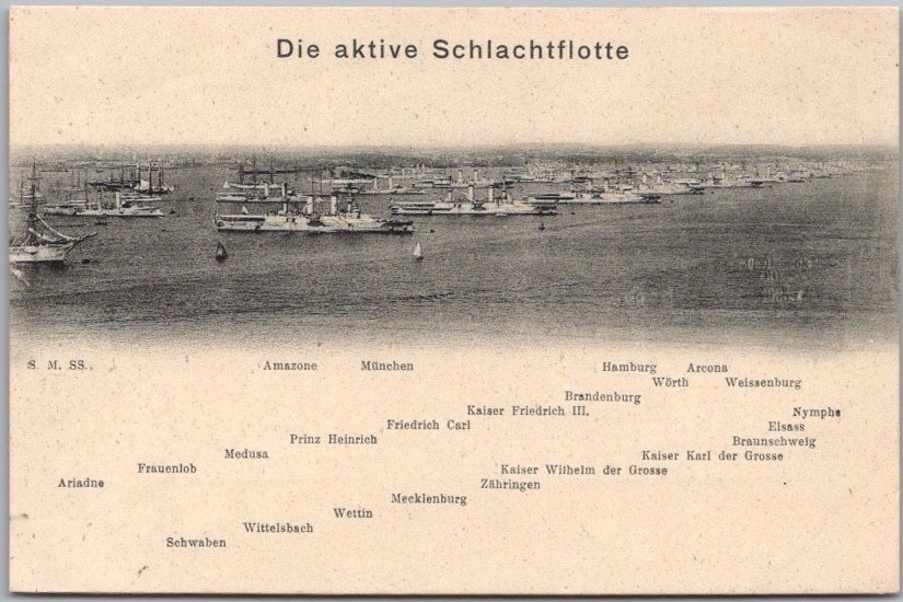 c1910s WWI German Navy Postcard 
