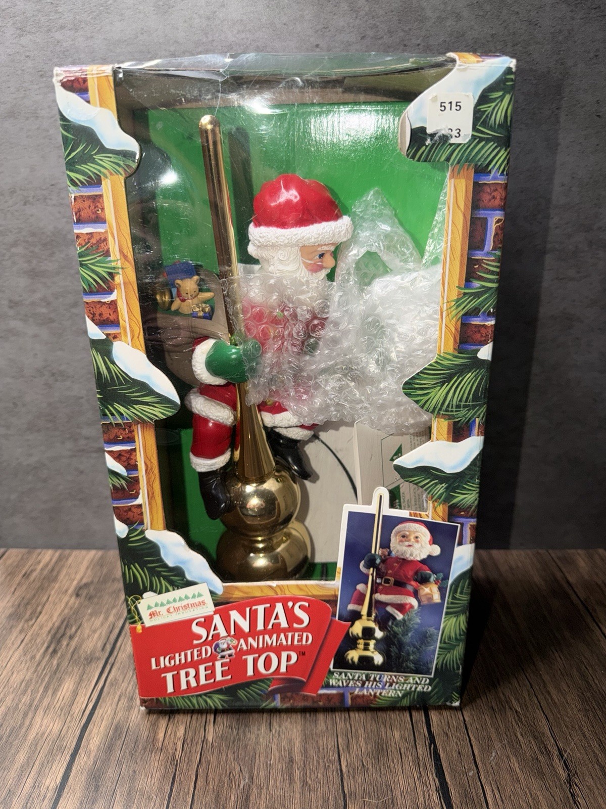 Vintage Mr. Christmas Santa Claus Lighted Animated Tree Topper 1994 Tested Works