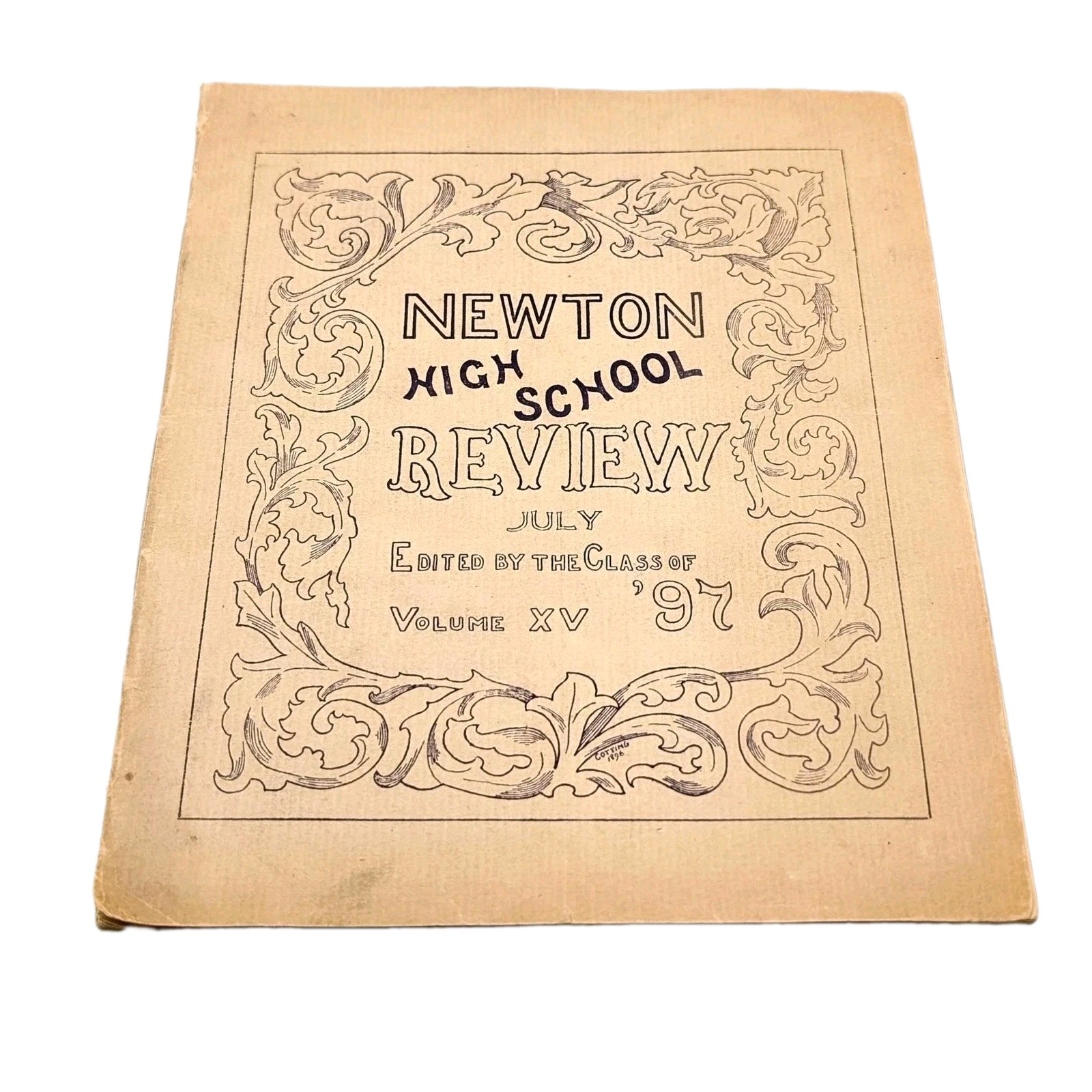 Antique 1897 Newton High School Review  Massachusetts History Vol XV July Scarce
