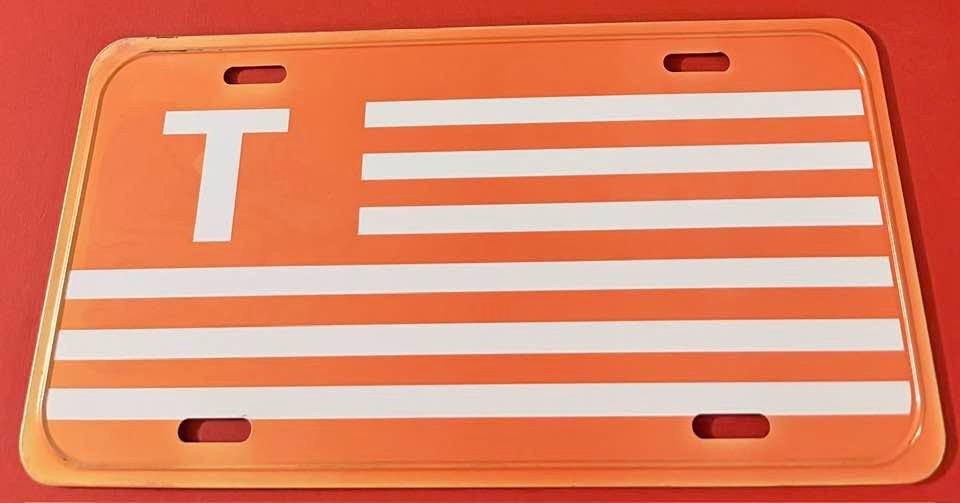 University of Tennessee Flag Booster License Plate UT Go Vols STEEL