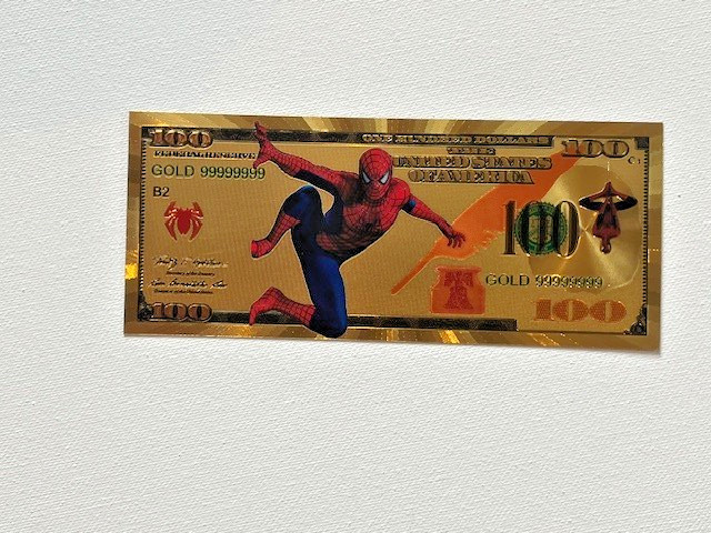 SPIDERMAN 24k Gold Foil Plated Marvel Spiderman Collectible Novelty Banknote SPIDERMAN 24k Gold Foil Plated Marvel Spiderman Collectible Novelty Banknote