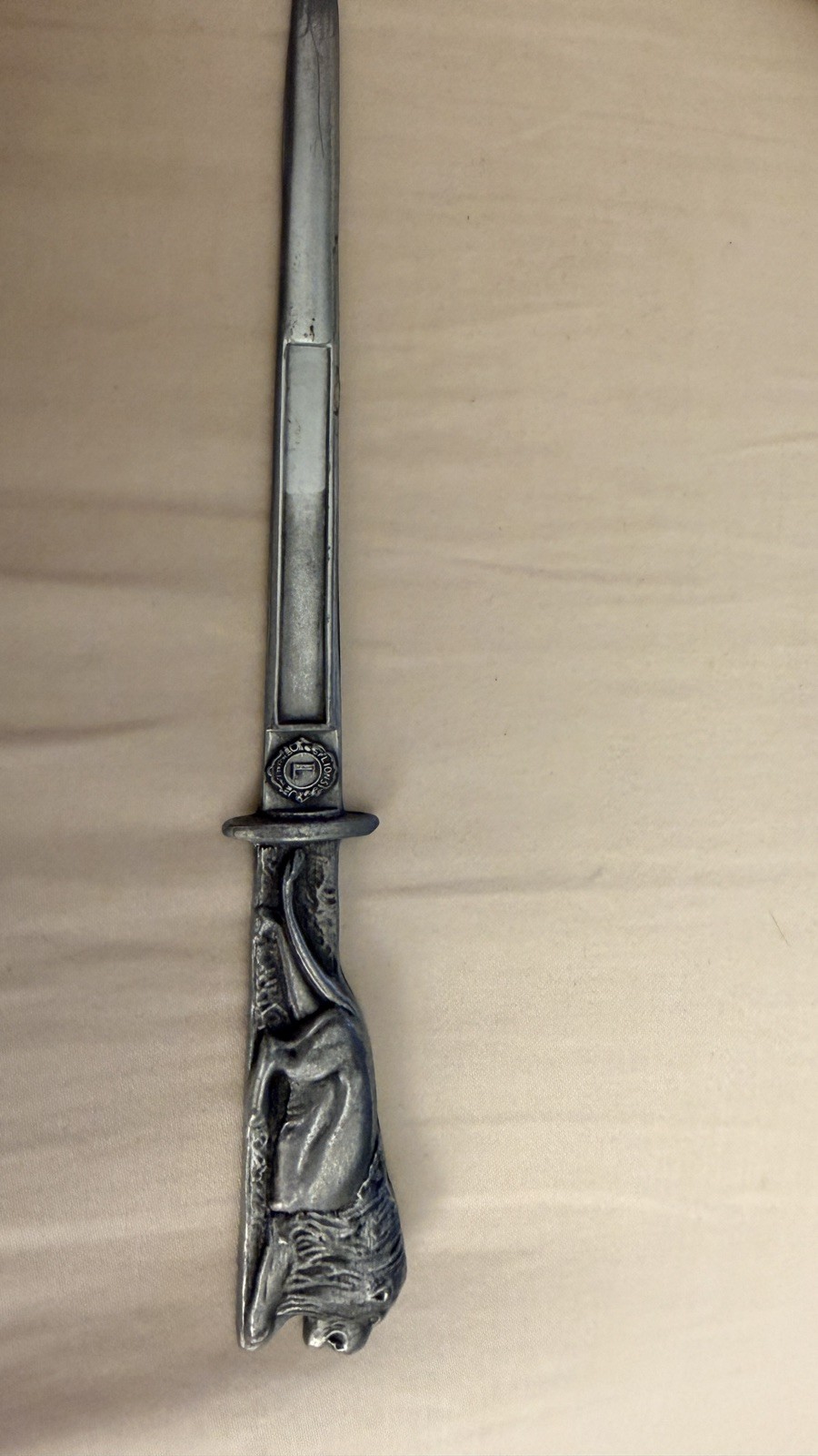 Vintage Lions Club Pewter LETTER OPENER METAL Emblem Lion Vintage Lions Club Pewter LETTER OPENER METAL Emblem Lion