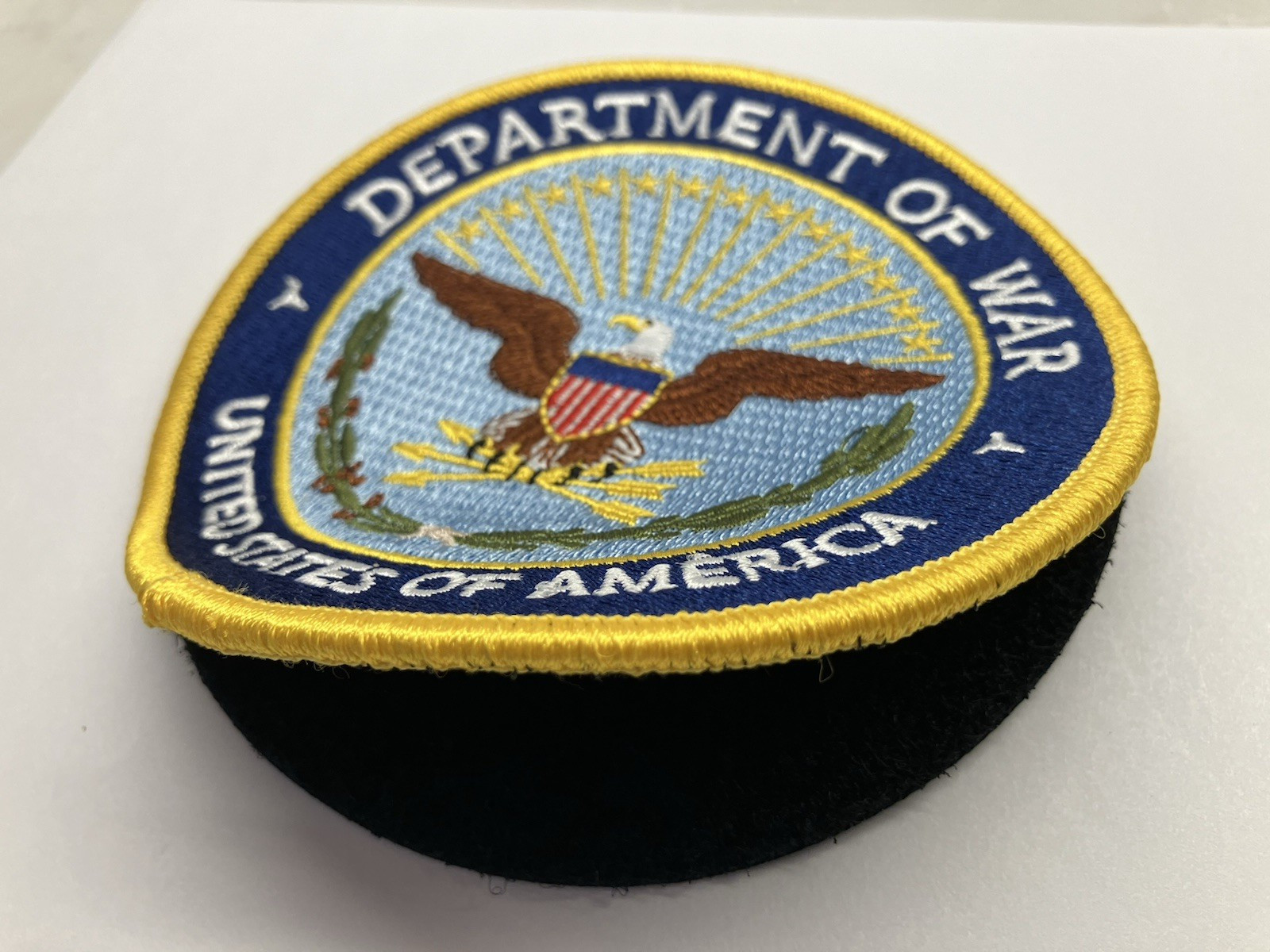 US MILITARY DEPARTMENT OF WAR PATCH WITH HOOK & LOOP back  4.25 inch