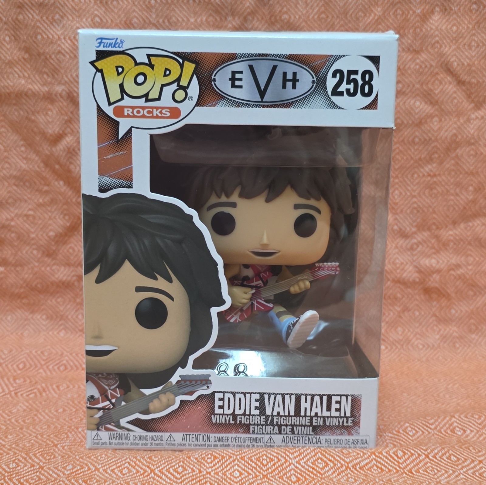 Funko Pop Vinyl: Rocks Eddie Van Halen (EVH) Boxed Vinyl Figure #258